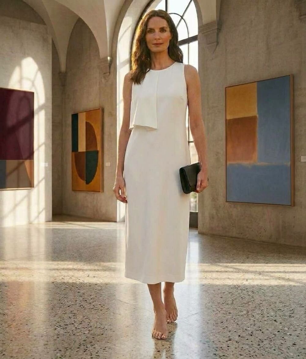 Oak & Fort white sleeveless midi dress size large